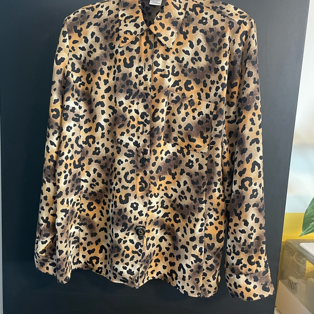 Leopard Print Button-Up Shirt